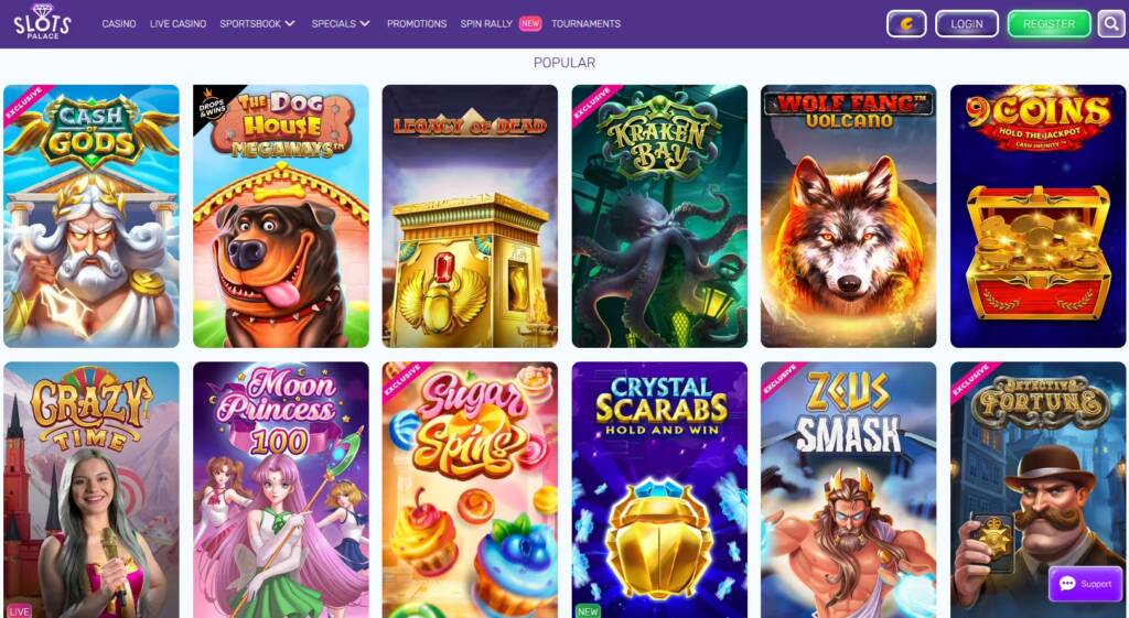 Los juegos más populares en Slots Palace